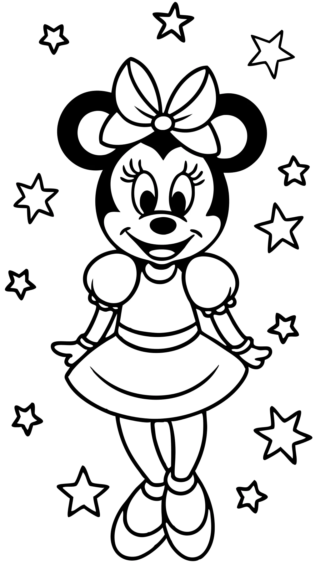 coloring page minnie mouse